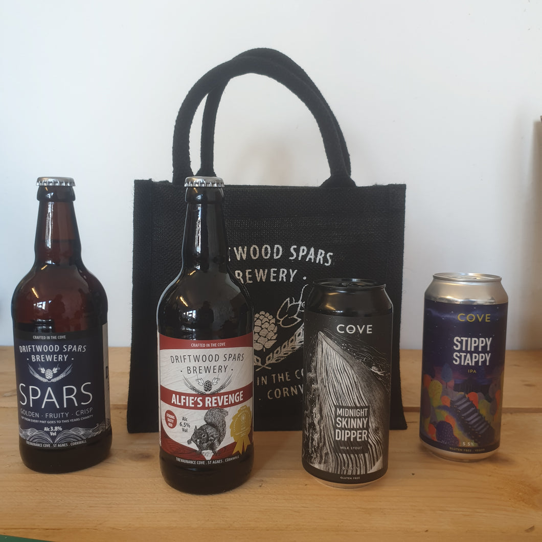 Jute Bag and Beer Gift Set